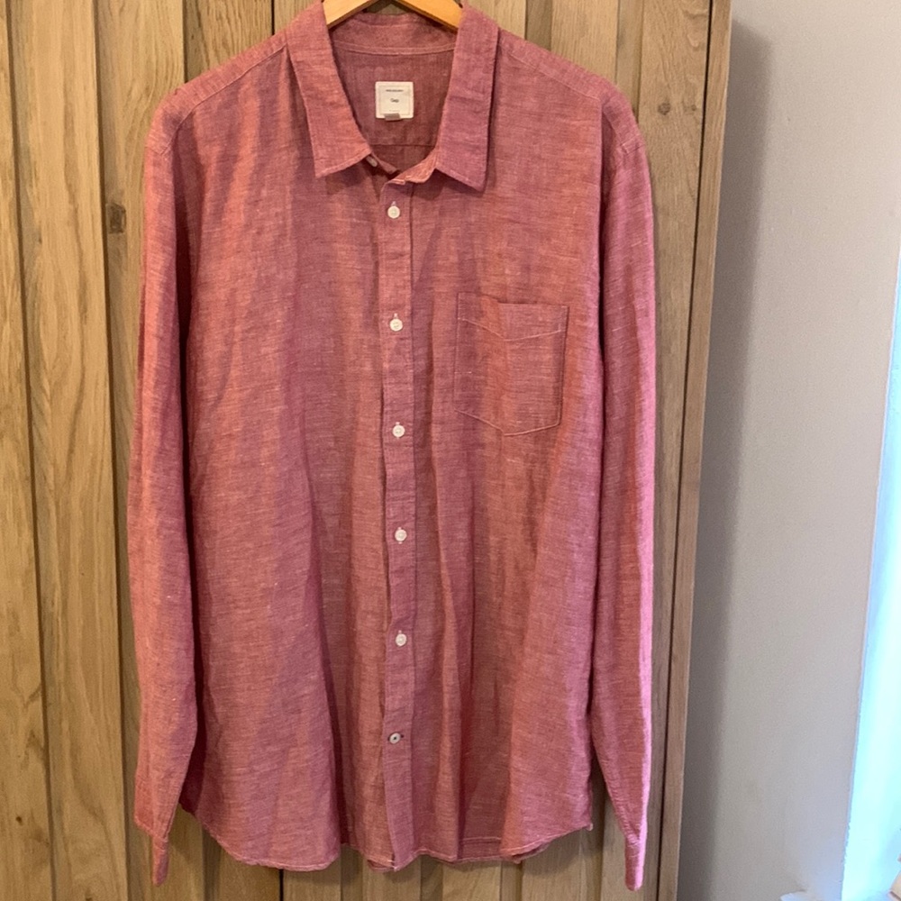 GAP Men’s Linen Cotton Shirt in Red Mahogany XXXL